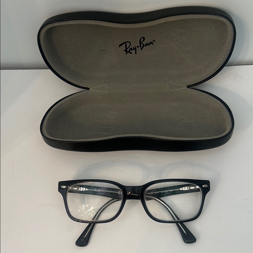 Ray-Ban Black Rectangular Glasses Frames And Case… - image 1